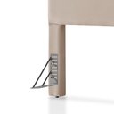 Ver imagem 5 de Cabeceira Cama Box King 1,93m Estofada Detalhe em Madeira Java Veludo Bege