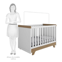 Ver imagem 5 de Quarto Bebê com Berço Minicama Retrô e Cômoda 4 gavetas e 1 porta Branco/Carvalho Móveis Peroba