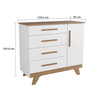 Quarto Bebê com Berço Minicama Retrô e Cômoda 4 gavetas e 1 porta Branco/Carvalho Móveis Peroba - 10