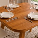Ver imagem 5 de Conjunto de Jantar Bela 4 Cadeiras Tampo MDF Veludo Bege 90cm Bom Pastor Móveis