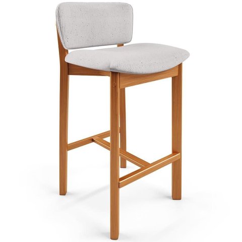 Banqueta Alta para Cozinha Sala de Jantar Bar Dara L02 Linho Cinza - Lyam Decor