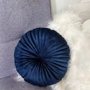 Ver imagem 3 de 2 Almofadas Redondas Rendy em Veludo Azul Marinho
