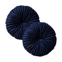 Ver imagem 1 de 2 Almofadas Redondas Rendy em Veludo Azul Marinho