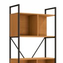 Ver imagem 7 de Estante Estilo Industrial Metal e Madeira Organizador 200x72cm Canela/preto Fosco