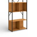 Ver imagem 6 de Estante Estilo Industrial Metal e Madeira Organizador 200x72cm Canela/preto Fosco