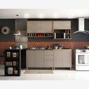 Ver imagem 1 de Cozinha com Bancada Gourmet Armários Balcões e Nicho Micoondas Mel Luciane Móveis