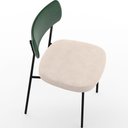 Ver imagem 6 de Kit 02 Cadeiras Estofadas para Sala de Jantar Melina L02 Facto Verde Musgo Suede Bege - Lyam Decor
