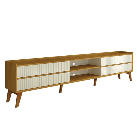 Rack Bancada Magnifico 212 para Tvs de até 75 Polegadas com Pes Naturale Off White - Gelius