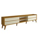 Ver imagem 1 de Rack Bancada Magnifico 212 para Tvs de até 75 Polegadas com Pes Naturale Off White - Gelius