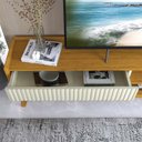 Ver imagem 5 de Rack Bancada Magnifico 212 para Tvs de até 75 Polegadas com Pes Naturale Off White - Gelius