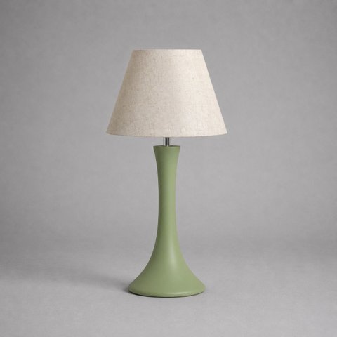Abajour Paris Grande c/ Cúpula Tecido Decorativo de Cerâmica para Sala e Mesa Pistache