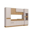 Ver imagem 3 de Cozinha Modulada 6 Peças 5 Gavetas Ripadas 328cm com Rodapé Tampo e Torre Quente 100% BP Organic Beg