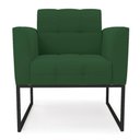 Ver imagem 3 de Kit 2 Poltronas Elisa Veludo Base Metálica Industrial Preto - D'Rossi Cor Verde