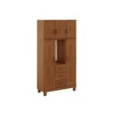 Ver imagem 2 de Guarda-Roupa 5 Portas 3 Gavetas Capelinha Estrutura em Madeira Cobre Marrom/Castanho