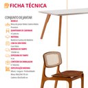 Ver imagem 5 de Sala de Jantar Mesa Malta 120cm Tampo Laqueado com Vidro Canto Moeda e 4 Cadeiras Malta Premium