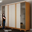Ver imagem 4 de Guarda Roupa Casal Prime 06 Portas 06 Gavetas Reflecta e Pé 100% MDF Yescasa Off White/Cinamomo