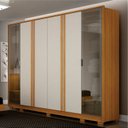 Ver imagem 1 de Guarda Roupa Casal Prime 06 Portas 06 Gavetas Reflecta e Pé 100% MDF Yescasa Off White/Cinamomo