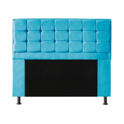 Cabeceira Copenhague Para Cama Box Queen Size 160cm com Capitonê Suede - Renascer Decor:Azul Turques