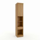 Ver imagem 2 de Módulo de Guarda Roupa Mesa de Cabeceira 1 Porta 1 Gaveta 100% MDF Cairo Marrom/Cinamomo