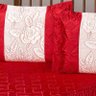 Kit Colcha Casal Rosas 5 Peças Cetim Vermelho - Enxovais Aquarela - 3