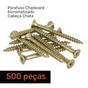 Ver imagem 3 de Kit 500 Peças Parafuso Chipboard Cabeça Chata Phillips 4.5x35 Bicro