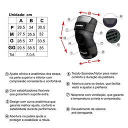 Joelheira Com Furo E Velcro - Winmax - G - 5