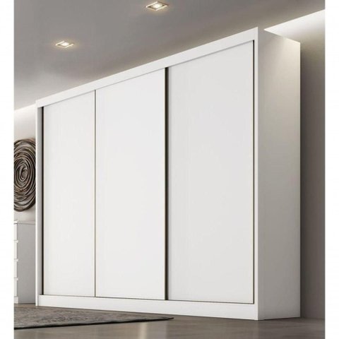 Guarda Roupa Casal 3 Portas 6 Gavetas - Logan-branco - Móveis Novo Horizonte
