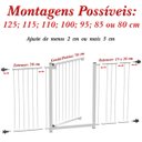Ver imagem 2 de GRADE PORTÃO PET BEBÊ DIVISOR AMBIENTE 123 a 128 CM BRANCO