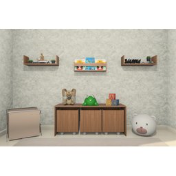 Mesa Organizadora de Brinquedos com 3 Baús 100% Mdf Plancasa:louro Freijo - 2