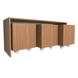 Mesa Organizadora de Brinquedos com 3 Baús 100% Mdf Plancasa:louro Freijo - 5