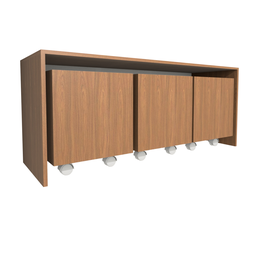 Mesa Organizadora de Brinquedos com 3 Baús 100% Mdf Plancasa:louro Freijo - 3
