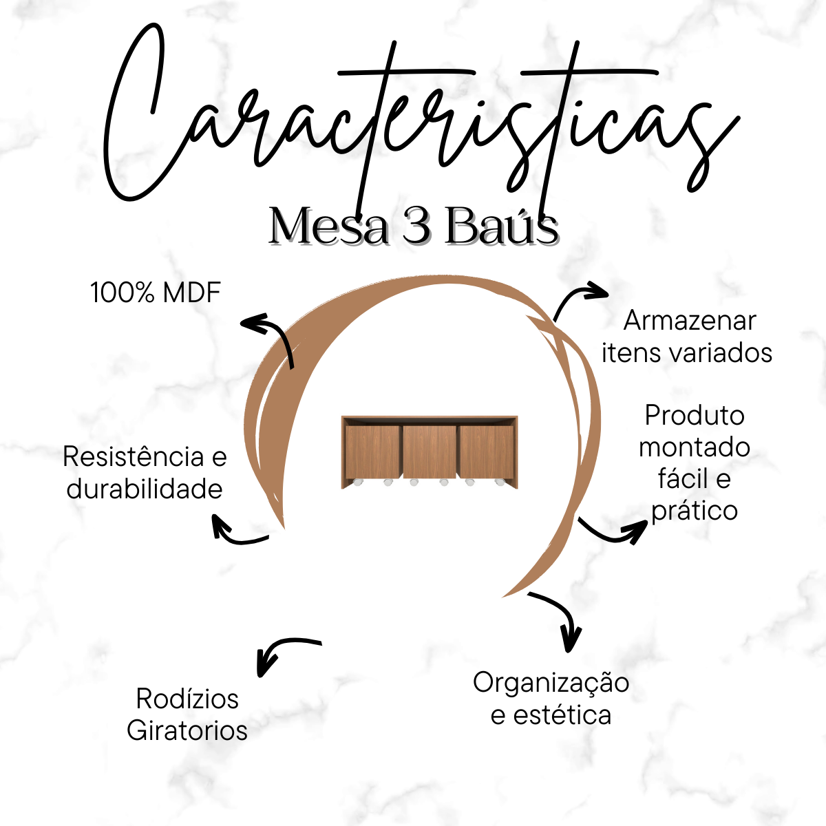 Mesa Organizadora de Brinquedos com 3 Baús 100% Mdf Plancasa:louro Freijo - 8