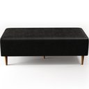 Ver imagem 5 de Puff Decorativo Sala de Estar Bali W01 Pés Palito 120x50 cm Couríssimo Preto - Lyam Decor