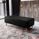Ver imagem 1 de Puff Decorativo Sala de Estar Bali W01 Pés Palito 120x50 cm Couríssimo Preto - Lyam Decor