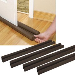 Kit Protetor e Veda Porta Contra Insetos e Poeira 90cm - 04 Peças - Preto - 1