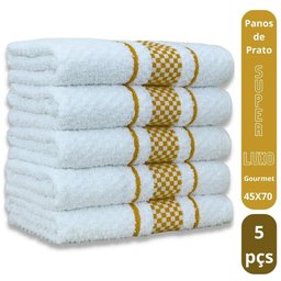 Kit 5 Pano de Prato Super Luxo Atoalhado Premium Gourmet Beka - Marrom - 2
