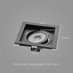 Spot Embutir Recuado Preto Par 20 Save Energy - 2