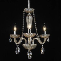 Lustre 3 BRAÇOS Maria Teresa Cristal K-9 Ambar - 1