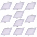 Ver imagem 1 de Kit 10 Painel Plafon LED Embutir Quadrado 12W Branco Quente 3000K