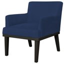 Ver imagem 1 de Poltrona Decorativa Para Sala de Estar e Recepção Beatriz W01 Suede Azul Marinho - Lyam Decor