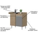 Ver imagem 3 de Balcão de Canto Reto com Tampo Denver Castanho/Cinza - Lumil Lumil Móveis
