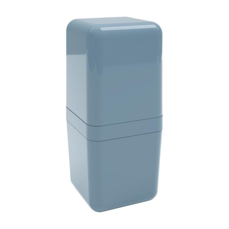Porta Escova Cube Com Tampa Azul Coza
