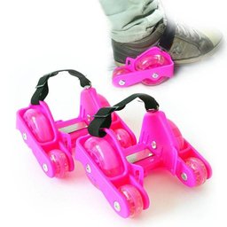Patins Adaptado Para Tenis De Led Roller Com 4 Rodas Rosa - 5