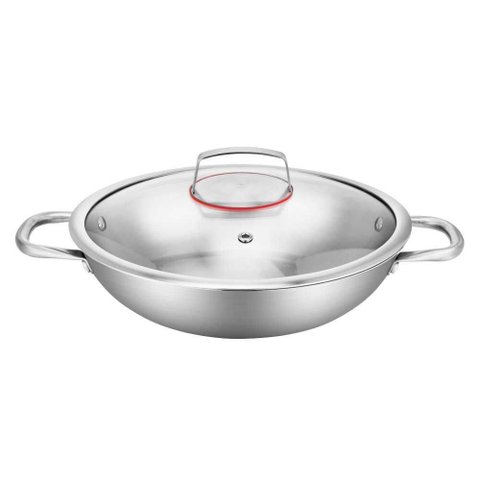 Frigideira Wok Supreme Total Inox N° 30 Corpo Triplo 4,1 Litros Gp698 - Gp Inox