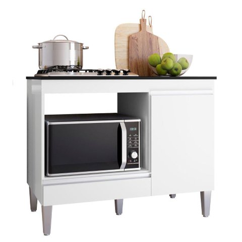 Balcão para Cooktop Carla 1 Porta Branco Ajl