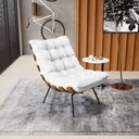 Ver mais imagens de Kit 02 Poltronas Costela Corino Branco Base Metálica Preto