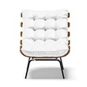 Ver imagem 6 de Kit 02 Poltronas Costela Corino Branco Base Metálica Preto