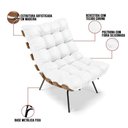 Ver imagem 3 de Kit 02 Poltronas Costela Corino Branco Base Metálica Preto