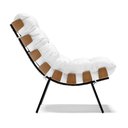 Ver imagem 5 de Kit 02 Poltronas Costela Corino Branco Base Metálica Preto