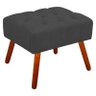 Puff Decorativo Anne Capitonê Suede Grafite Pés Palito - 1